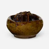 Vase by George E. Ohr, 1895-96, glazed earthenware, sold Jan 2023