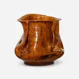 Vase by George E. Ohr, 1906, scroddled bisque earthenware, sold Jan 2023