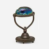 Scarab desk lamp by Tiffany Studios, c. 1910, patinated bronze, Favrile glass, sold Jan 2023