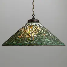 attribution Tiffany Studios, Daffodil chandelier, c. 1910, leaded glass, patinated bronze