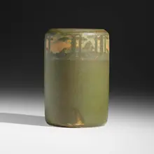 Frederick Walrath, Fine scenic vase, 1908-15, glazed earthenware