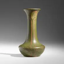 Frederick Walrath, Fine and Large vase with stylized roses, 1912, glazed earthenware