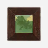 Grueby Faience Company, Trivet with apple tree