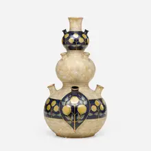 Paul Dachsel, Large Amphora vase with Mackintosh roses, c. 1907, glazed and gilt earthenware