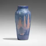 Anna Frances Simpson for Newcomb College Pottery, Twilight scenic vase with live oaks and Spanish moss