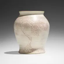 Arthur Eugene Baggs for Marblehead Pottery, Vase, c. 1925, glazed earthenware