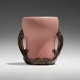 Important vase by Artus Van Briggle for Van Briggle Pottery, 1904, glazed earthenware, patinated bronze, sold Jan 2023