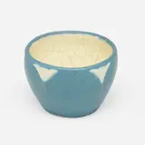 Rare cabinet vase with blossoms by Grueby Faience Company, 1898-1910, glazed earthenware, sold Jan 2023
