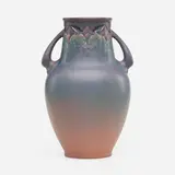Tall Decorated Mat/Double Vellum vase by Rookwood Pottery, 1928, glazed porcelain, sold Jan 2023
