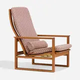 Lounge chair by Børge Mogensen, c. 1959, oak, upholstery, sold Jul 2025