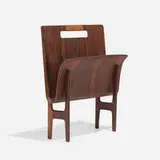 Aksel Bender Madsen and Ejner Larsen, Magazine stand, c. 1955, rosewood, cane