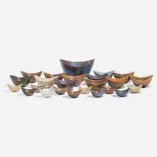 Gunnar Nylund, Collection of twenty-four bowls, c. 1955, glazed stoneware