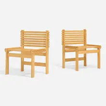 Gunnar Aagaard Andersen, Lamella chairs, pair, c. 1985, bamboo
