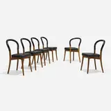 Erik Gunnar Asplund, Göteborg dining chairs, set of six, 1983, ash, leather