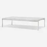 PK 63A coffee table by Poul Kjærholm, flint-rolled Cippolino marble, stainless steel, sold Jul 2025