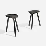 Arne Hovmand-Olsen, Stools, pair, c. 1960, lacquered wood
