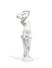 Per Hasselberg, painted plaster figure of classical female nude, plaster
