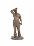 Eric Hedland, patinated bronze figure of 'The Tired worker', patinated bronze