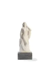 Herbert William Palliser, carved white marble figure of semi-clad female nude, marble