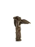 Agathon Léonard, patinated bronze figural group of Leda and the Swan, patinated bronze
