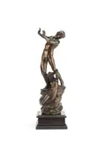 Henry Alfred Pegram, patinated bronze figural group of 'The Siren', patinated bronze