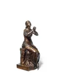 Paul Dubois, patinated bronze of figure of 'Faith'