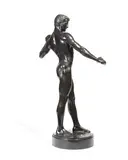 Rudolf Marcuse, ; A patinated bronze figure of a fencer, patinated bronze