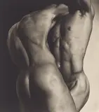 Wrestling Torsos, Hollywood by Herb Ritts, 1987, Platin-Abzug, sold Nov 2016
