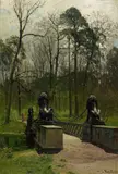Louis Douzette, Die Löwenbrücke im Tiergarten (Berlin)