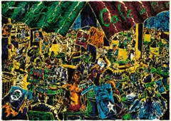 Café de Flore by Jörg Immendorff, 1991, Serigraphie auf Nessel, sold Nov 2014