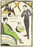 Gabriele Münter, Plakat für die Gabriele Münter-Ausstellung Kopenhagen, 1918, Farblithographie auf dünnem Papier