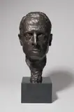Ernesto de Fiori, Selbstbildnis, 1933, Bronze mit dunkelbrauner Patina, auf Steinsockel montiert. Höhe (ohne Sockel): 35,5 cm (14 in.)
