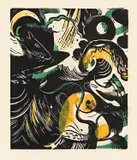 Franz Marc, Schöpfungsgeschichte II, 1914, Farbholzschnitt auf Japanbütten