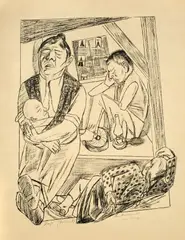 Die Nacht by Max Beckmann, 1923, Lithographie auf imitiertem Japan, sold Jun 2015