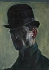 Bernhard Hasler, Selbstportrait, 1908, Öl auf Karton