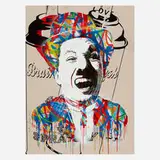 Thierry Guetta, Charlie Chaplin (Unique), 2015, screenprint with hand-painting on paper