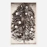 Jim Dine, Black and White Blossom, 1986, direct gravure, etching, aquatint and power tool drypoint