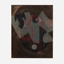 Untitled by Lucia Stern, string, mesh, and mixed media on paper, offered Dec 2021