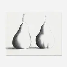 Martha Alf, Two Pears #50, 1994, ink on paper