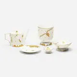 Gio Ponti, Trionfo service ware (five pieces), glazed porcelain with printed and applied decoration