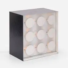 Martha Boto, Accélérations (Multiple No. 3a BO), 1969, painted metal relief, lighting elements, motor