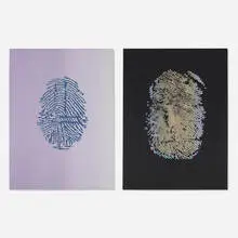 Visa/Monday; Visa/Wednesday (two works from the Visa series) by June Wayne, 1976, lithographs in colors on Arches Cover paper, offered Oct 2021
