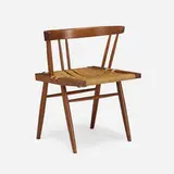 Grass-Seated chair by George Nakashima, American black walnut, sea grass cord, sold Sep 2022