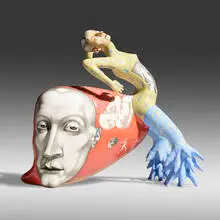 The Ruler by Sergei Isupov, 2000, glazed and hand-painted porcelain, sold Sep 2022