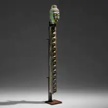Marlene Rose, Metallic Pillar Buddha, 2011, cast glass, steel