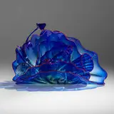 Dale Chihuly, Amparo Blue Persian Set with Firefly Red Lip Wraps