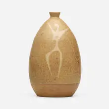 Vase by Clyde Burt, c. 1960, glazed stoneware, sold Sep 2022
