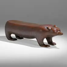 Judy Kensley McKie, Grizzly Bear bench, 2001, patinated bronze