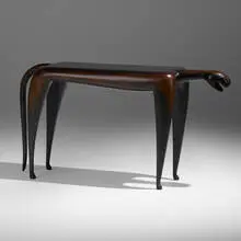 Judy Kensley McKie, Jaguar console table, 1992, patinated bronze