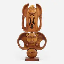Edwin Scheier, Untitled, 1967, guanacaste, cord, nails